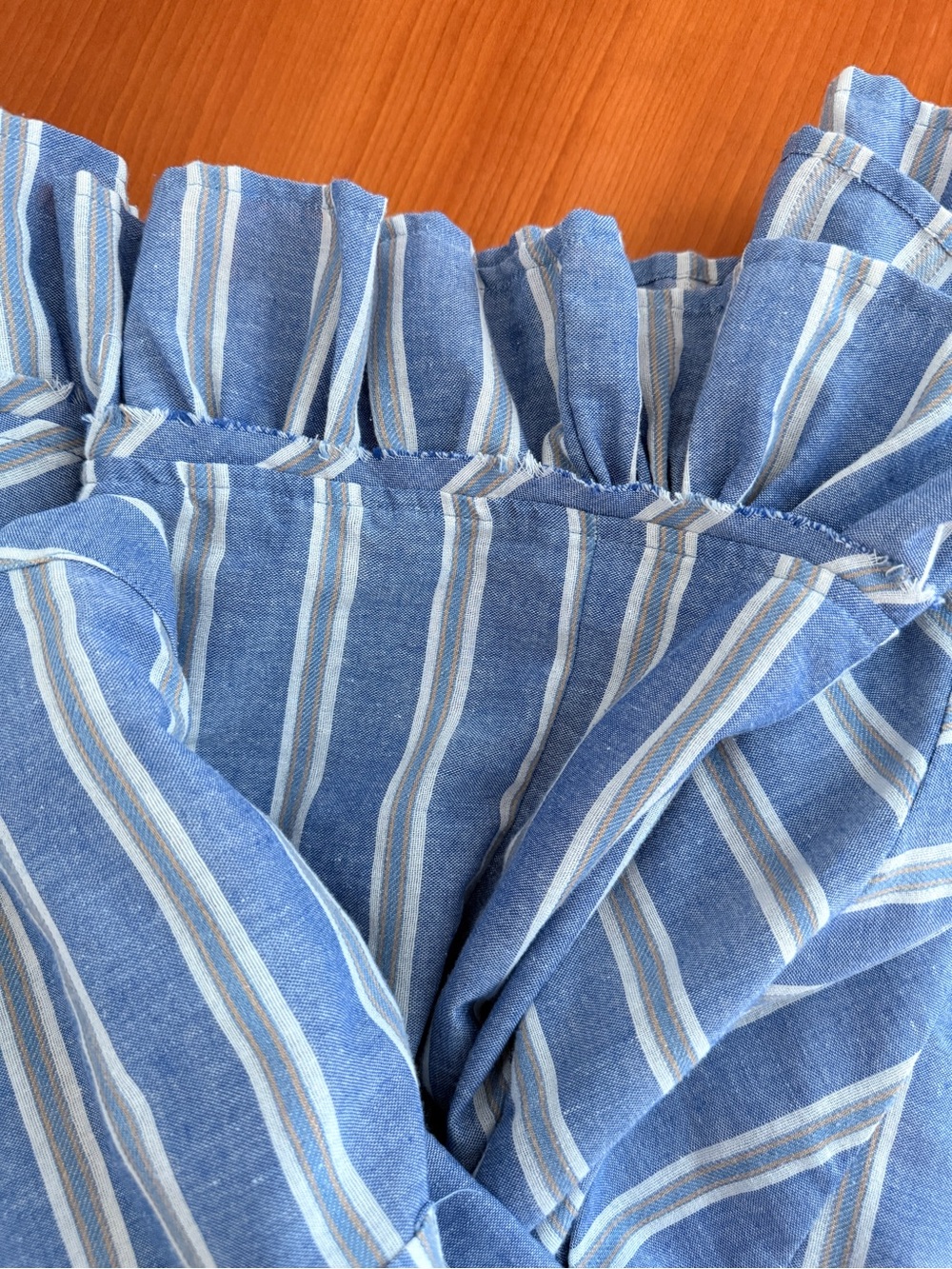 Blue Striped Ruffle-Hem Mini Dress - Picture 8 of 8